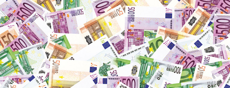 Eine Menge bunter Euroscheine