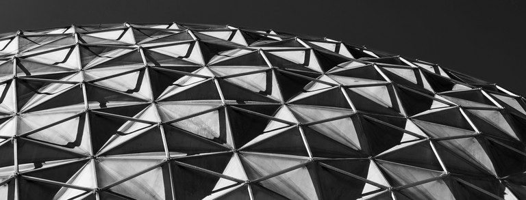 Abstract black and white hemisphere